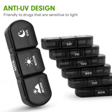 Travel Pal 3 Times a Day Extra Large Weekly Pill Case 7 Day, XL Daily Pill Box with 21 Compartments, Pill Dispenser Supplement Holder for Pills/Vitamin/Fish Oil Black Fullicon