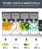 Easy to Open Travel Pill Box, Pill Case Pop Open for Vitamins, Fish Oils, Supplements Fullicon
