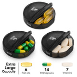 Travel Pal with PU Case Weekly Pill Box  2 Times a Day Large Fullicon