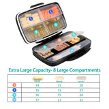 Portable Moisture Proof Travel Pill Organizer Oversize Black Fullicon